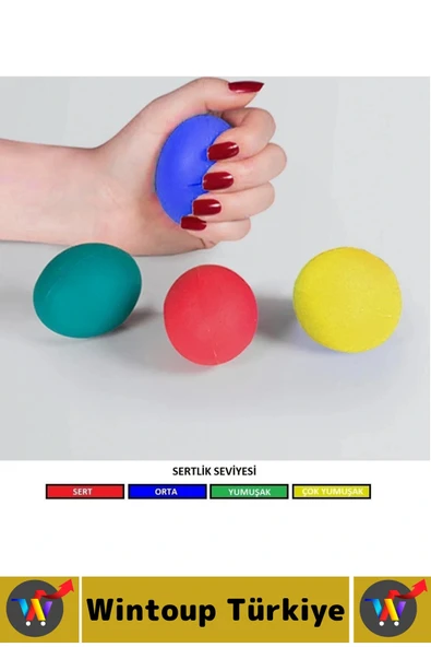 Ergonomik Stres Egzersiz Rehabilitasyon Fizyoterapi Esnek Silikon El Bilek Parmak Güçlendirme Topu - 3