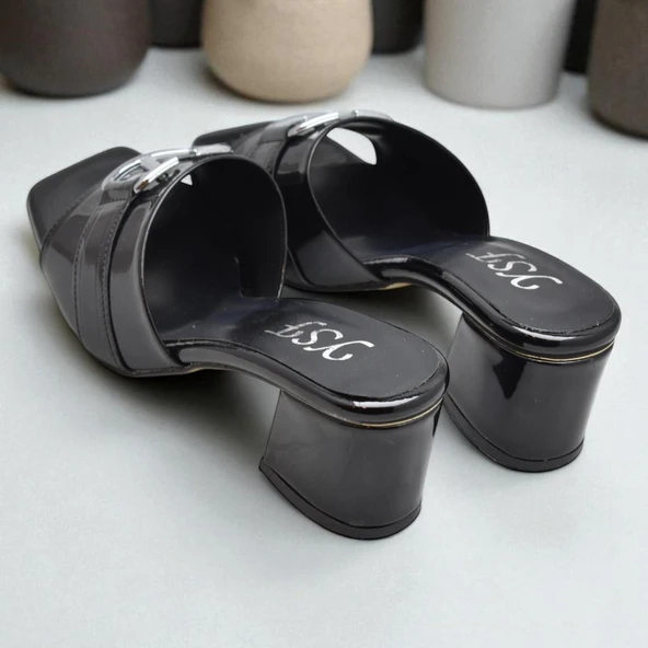 200V Düz Model 5cm Kadın Topuklu Terlik Ayakkabı Düğün Nişan Abiye - 4