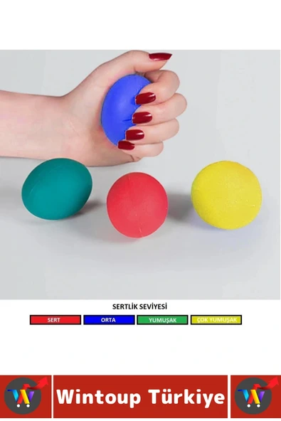 Ergonomik Stres Egzersiz Rehabilitasyon Fizyoterapi Esnek Silikon El Bilek Parmak Güçlendirme Topu - 3