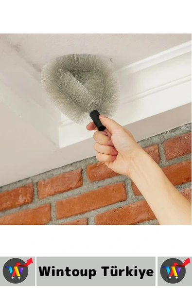 Ergonomik Tutuş Hafif Esnek Zor Nokta Köşe Tavan Lamba Perde Tüy Toz Örümcek Ağı Temizleme Fırçası - Resim 2
