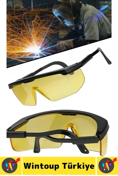 Premium Dayanıklı Atölye Endüstriyel Hafif Ayarlanır Geniş Görüş Açılı Çapak Kaynak Gözlüğü 2 Adet - 2