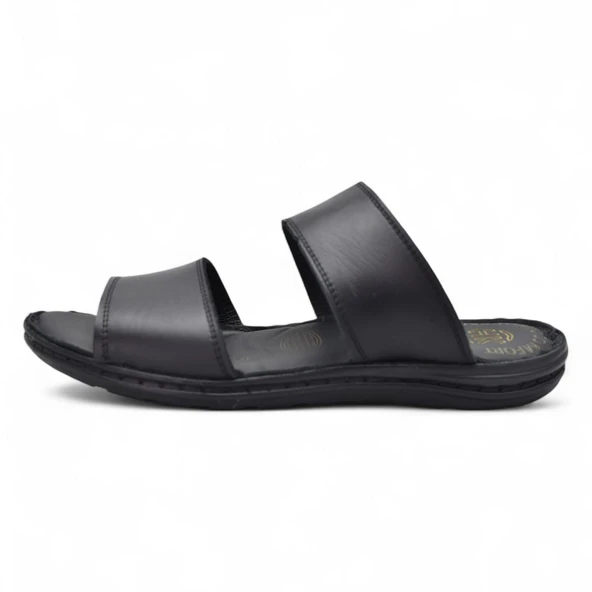 039 Günlük Ortopedik Taban  Hakiki Deri Erkek Terlik Puff Yumuşak İç Taban - 5