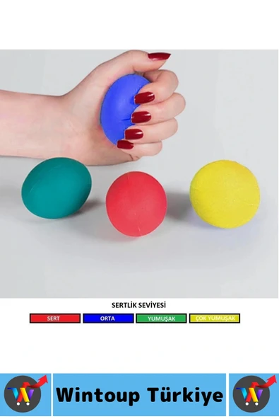 Ergonomik Stres Egzersiz Rehabilitasyon Fizyoterapi Esnek Silikon El Bilek Parmak Güçlendirme Topu - 3