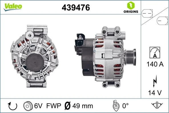 Bmw Alternator 14 V 150 A Bmw N40 N42 N45 N46 N E46 E81 E82 E87 E90 E60 E83 E84 - Valeo 439476 - Resim 1