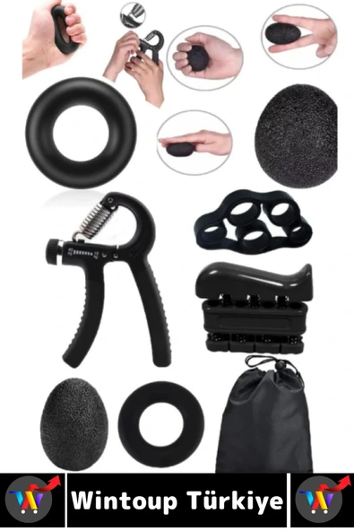 Ev Ofis Fizyoterapi Stres Yönetimi Antrenman El Parmak Güçlendirici Egzersiz 5 Parça Premium Set - 7