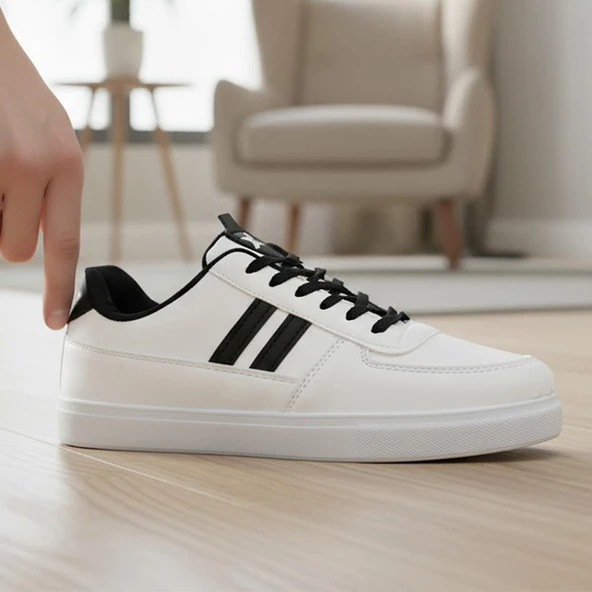 038 Rahat Taban Günlük Unisex Siyah Erkek Spor Ayakkabı - 9