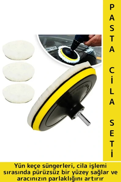 Premium Dayanıklı Araç Derin Temizlik Çizik Giderme Parlatma Oto Bakım Yün Keçe Araba Pasta Cila Set ürün görseli