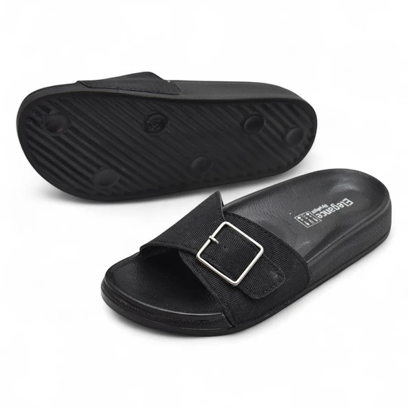 381 Rahat Ortopedik Taban Günlük Kadın Terlik Çift Toka Kadın Terlik Sim Detaylı - 4