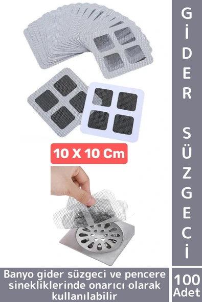 Kendinden Yapışkanlı Koku Önleyici Banyo Lavabo Gider Süzgeci Sineklik Onarım Tamir Kiti 100 Adet