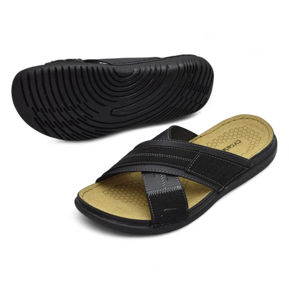 171202  Ortopedik Taban Erkek Terlik Erkek Cırtlı Terlik Sandalet - 4