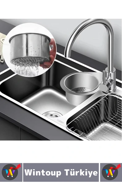 Kolay Kullanım Atık Kalıntı Kötü Koku Önleyen Kuğu Tasarımlı Paslanmaz Mutfak Lavabo Drenaj Sepeti - 5