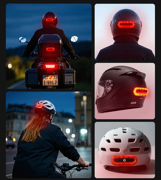 MOTOSİKLET KASK LED ÇAKAR - Resim 4