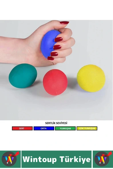 Ergonomik Stres Egzersiz Rehabilitasyon Fizyoterapi Esnek Silikon El Bilek Parmak Güçlendirme Topu - 3