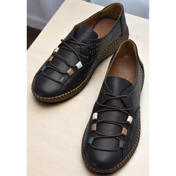 6000 TAM ORTOPEDİK Taban Hakiki Deri Kadın Günlük Ayakkabı - Resim 2