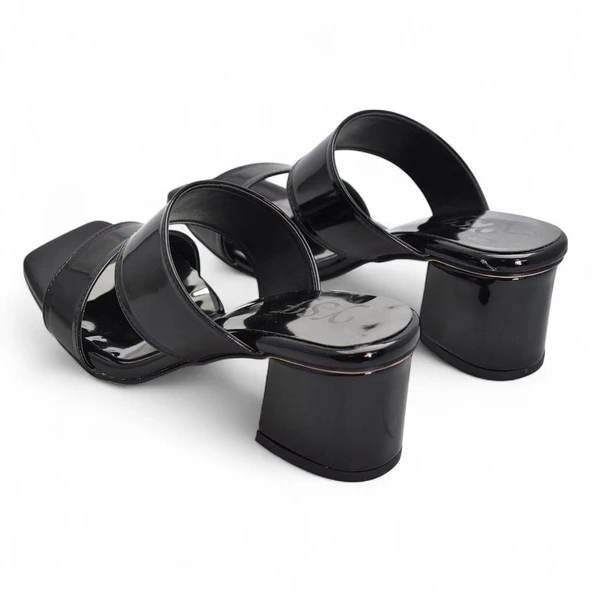 200PZ Düz Model 5cm Kadın Topuklu Terlik Ayakkabı Düğün Nişan Abiye - 11