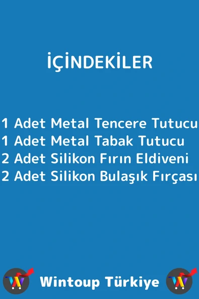Kompakt Kamp Outdoor Mutfak Tencere Tabak Tutucu Fırın Eldiveni Yanma Önleyici 4'lü Premium Set - 6