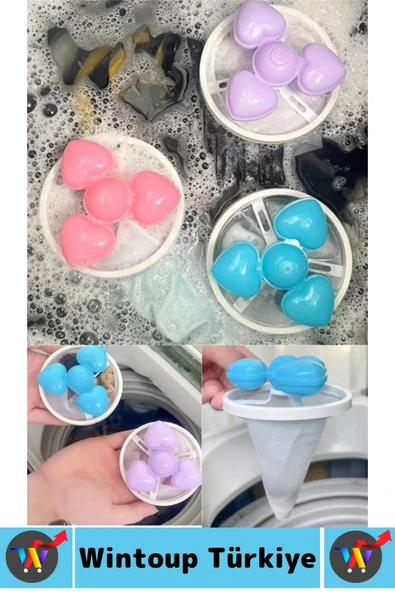 Çamaşır Makinesi Temizlenebilir Tekrar Kullanılabilir Yüzen Tüy Toz Kıl Saç Toplayıcı Filtre 2 Adet - 2