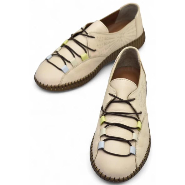 6000 TAM ORTOPEDİK Taban Hakiki Deri Kadın Günlük Ayakkabı - Resim 8