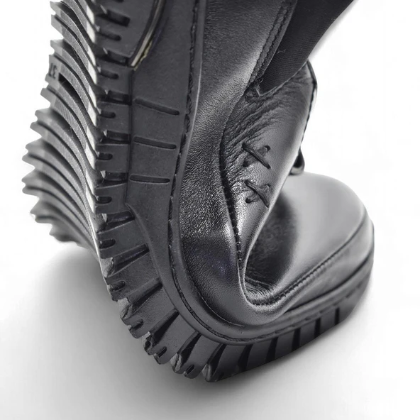 4219 Tam Ortopedik %100 Hakiki Deri Günlük Ayakkabı Kadın Ayakkabı Kaymaz Taban - 7