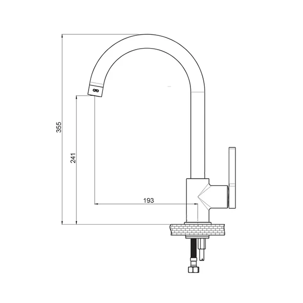 GPD Mte165 Gildo Tek Gövde Eviye Bataryası Krom - Resim 2