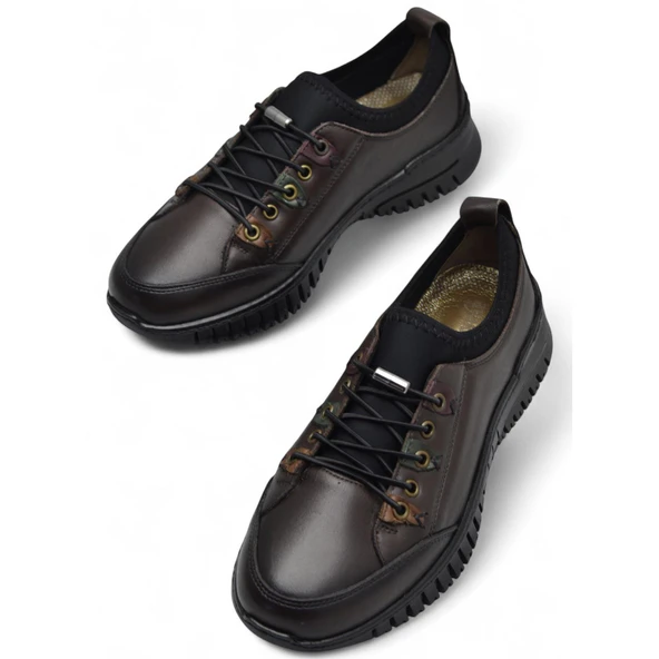 1988-1 Tam Ortopedik %100 Hakiki Deri Günlük Ayakkabı Kadın Ayakkabı Kaymaz Taban - Resim 4