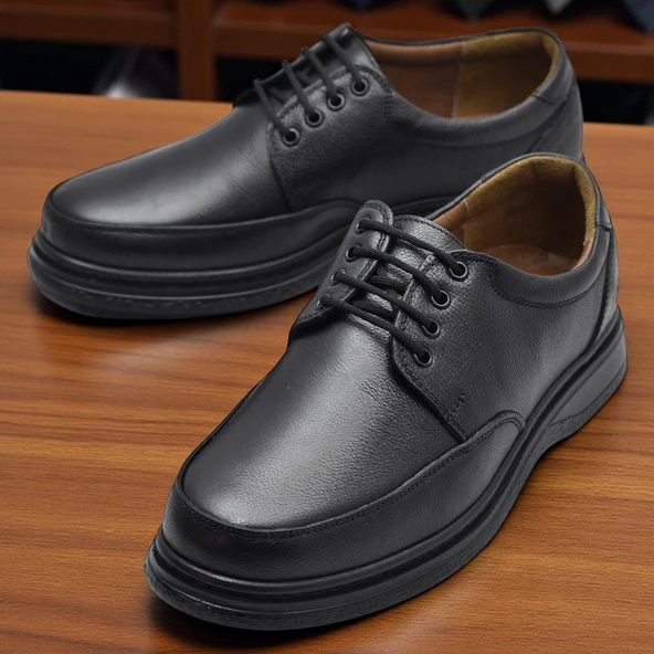 TAB430 Ortopedik Taban Hakiki Deri Erkek Ayakkabı Mevsimlik Baba Ayakkabısı - Resim 9