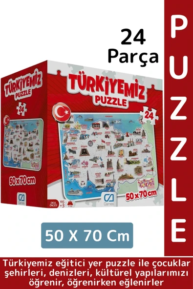 Eğlenceli Şehir Deniz Kültürel Tarihi Yapı Öğretici Bilgi Tazeleyen Eğitici TÜRKİYEMİZ 24 Parça ürün görseli