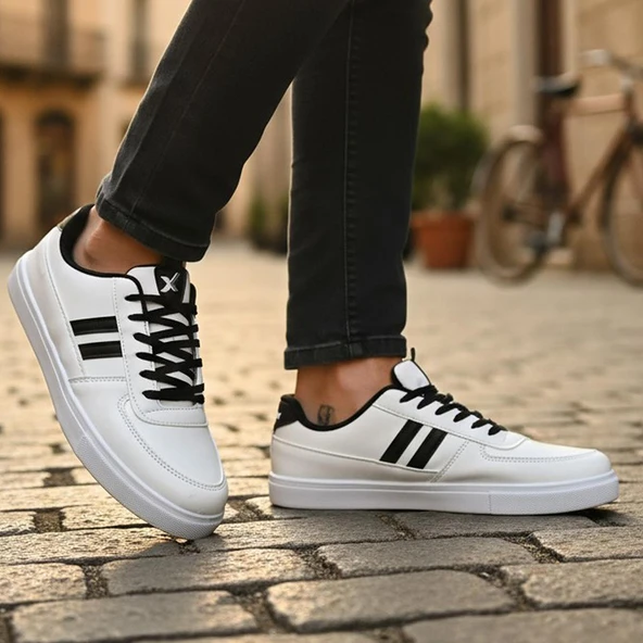 038 Rahat Taban Günlük Unisex Siyah Erkek Spor Ayakkabı - 7