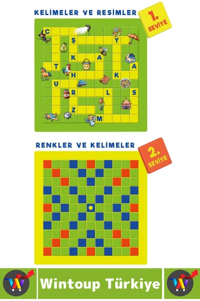 Eğlenceli Görsel Algı Düşünce Beceri Zihinsel Gelişim Okul Ev Aile Çocuk Eğitici Çapraz Kelime Oyunu - Resim 2