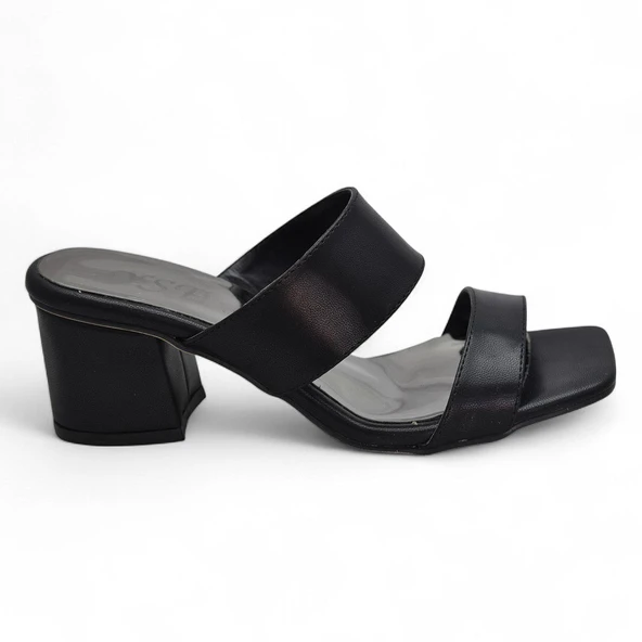 200PZ Düz Model 5cm Kadın Topuklu Terlik Ayakkabı Düğün Nişan Abiye - 2