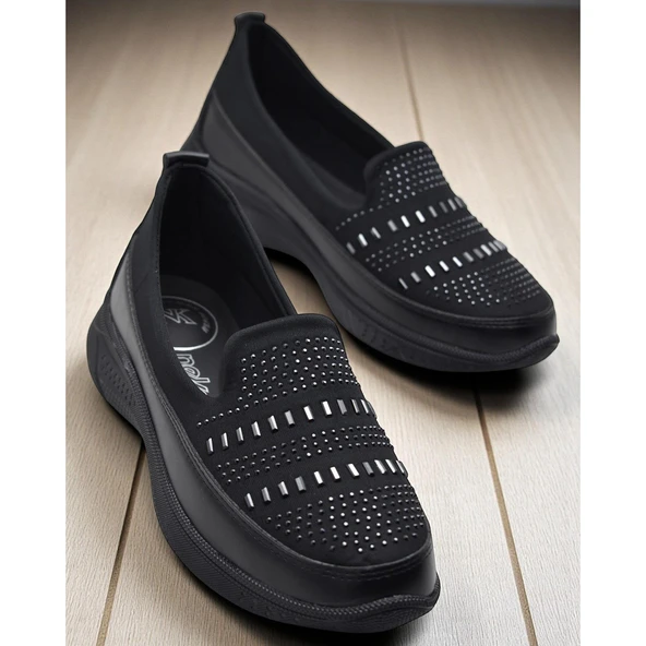 102 Streçli Taşlı Ortopedik Taban Günlük Kadın Ayakkabı Babet Casual Günlük Ayakkabı ürün görseli