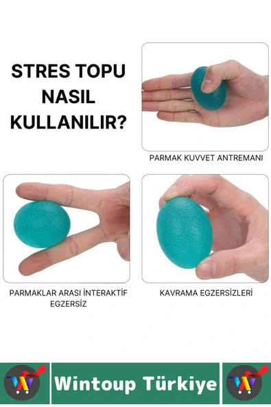 Ergonomik Stres Egzersiz Rehabilitasyon Fizyoterapi Esnek Silikon El Bilek Parmak Güçlendirme Topu - 2