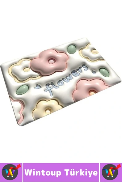 Dayanıklı Uzun Ömürlü Kaymaz Leke Tutmaz Ultra Su Nem Koku Emici Çok Şık 3D Banyo Paspası 40x60 Cm - Resim 4