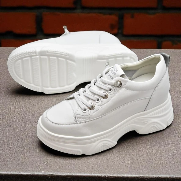 Full Ortopedik Taban Günlük Kadın Spor Ayakkabı Kalın Taban İçten Dolgu Taban  Guja 25K314 - 3