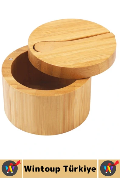 Dayanıklı Mutfak Mıknatıslı Kapak Hijyenik Çok Şık Doğal Ahşap Kaşıklı Baharatlık Kaşık Seti 2 Adet - Resim 2
