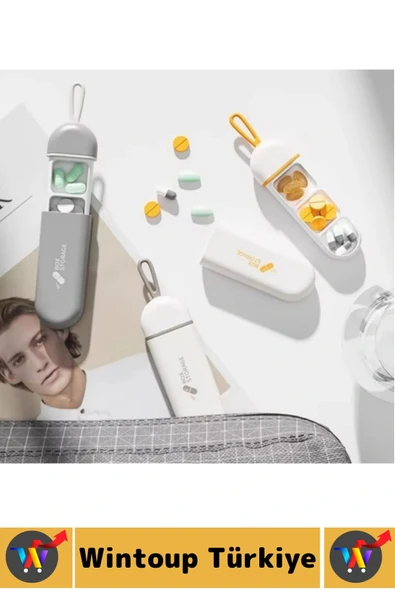 Kompakt Seyahat Tipi Çanta Boy Suya Dayanıklı Sıkı Kapak Hijyenik 3 Bölmeli İlaç Saklama Kutusu - Resim 3