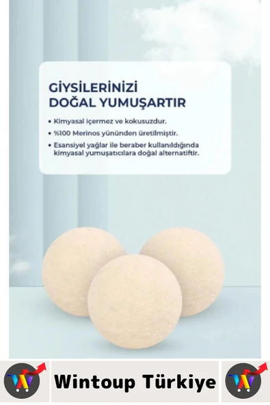 Kırışıklık Azaltan Hızlı Kuruma Sürtünme Engelleyen Çamaşır Makinesi Pratik Yün Kurutma Topu 6 Adet - 4
