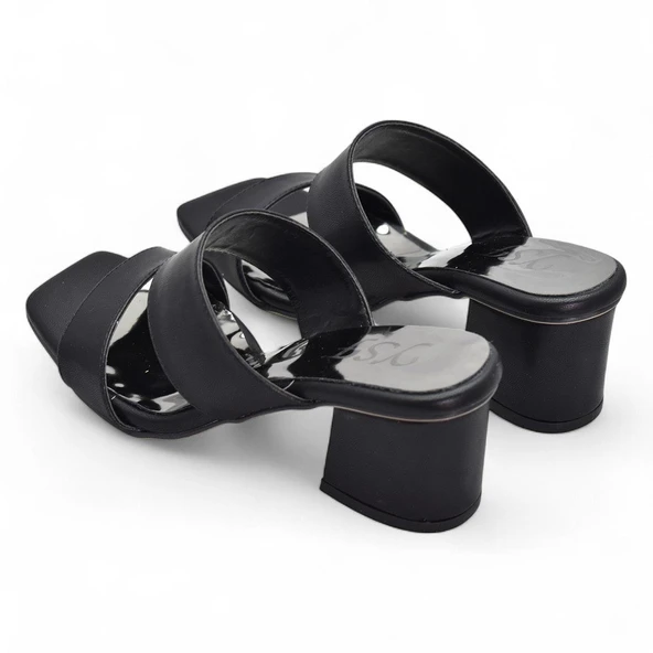 200PZ Düz Model 5cm Kadın Topuklu Terlik Ayakkabı Düğün Nişan Abiye - 4