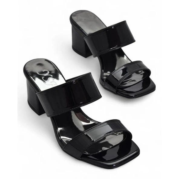 200PZ Düz Model 5cm Kadın Topuklu Terlik Ayakkabı Düğün Nişan Abiye - 8