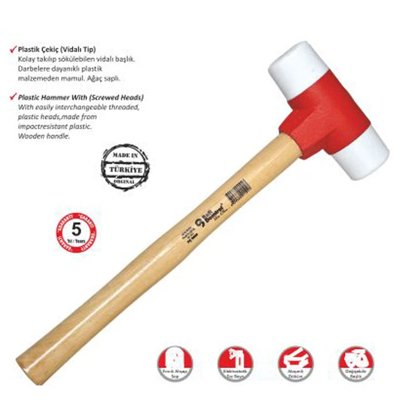 S.D. Sert Plastik Çekiç No:30 - Ahşap Saplı ürün görseli