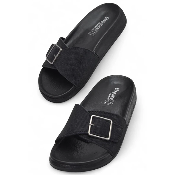 381 Rahat Ortopedik Taban Günlük Kadın Terlik Çift Toka Kadın Terlik Sim Detaylı - 2