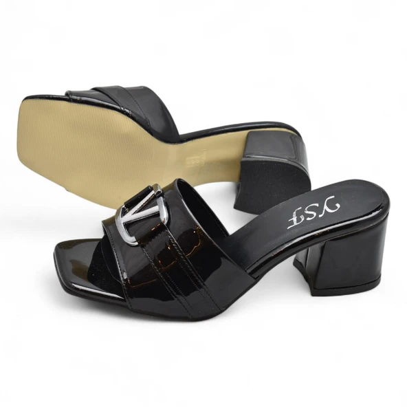 200V Düz Model 5cm Kadın Topuklu Terlik Ayakkabı Düğün Nişan Abiye - 5