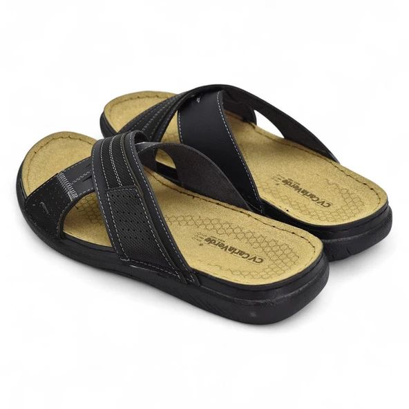 171202  Ortopedik Taban Erkek Terlik Erkek Cırtlı Terlik Sandalet - 5