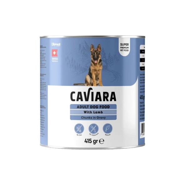 Caviara Sos İçinde Et Parçacıklı Kuzu Etli Yeişkin Köpek Konservesi 415 Gr ürün görseli 1