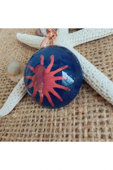 El Yapımı 3D Ahtapot Kolye Ucu - 549 - 4