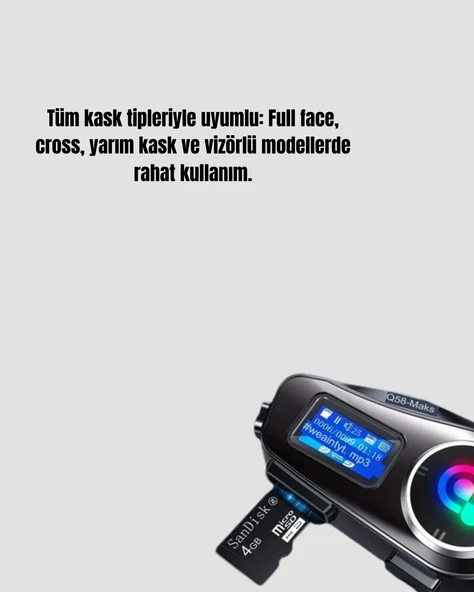 Su Geçirmez Bluetooth 5.3 Kask Kulaklığı 1000mAh Bataryalı - 2