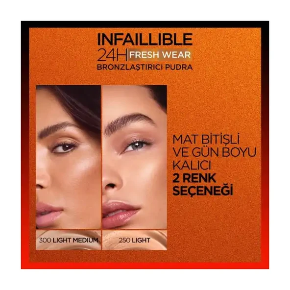 Loreal Paris Infaillible 24H Fresh Wear Bronzlaştırıcı Pudra - 300 Light Medium - 4