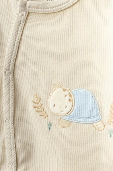 Bebitof %100 Pamuk Kaplumbağa Desenli 10 Parça Kutulu Hastane Çıkısı Seti BBTF.MV.10077 - 2