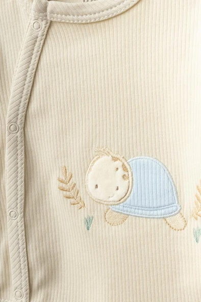 Bebitof %100 Pamuk Kaplumbağa Desenli 10 Parça Kutulu Hastane Çıkısı Seti BBTF.MV.10077 - 7