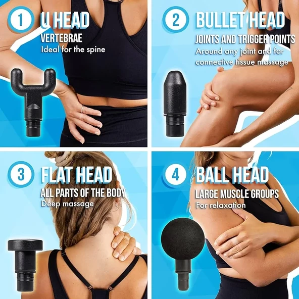 Kablosuz Adaptörlü Masaj Tabancası – Şarjlı Masaj Tabancası KH-320 (5250) - Resim 5